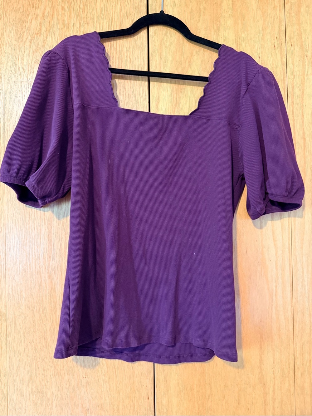 torrid Purple Square-Neck Puff Sleeve Tee - Picture 5 of 7